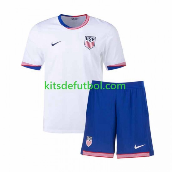 Equipación completa Niño Estados Unidos 2024 Camiseta de local Manga Corta Equipación completa Niño Estados Unidos 2024 Camiseta de local Manga Corta