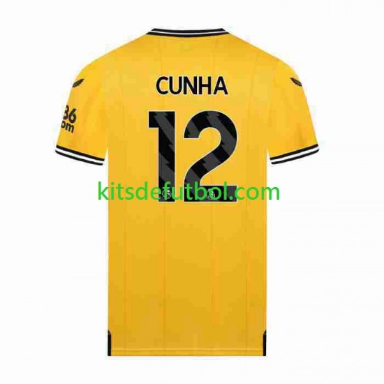 Wolverhampton Wanderers CUNHA 12 Hombre Camiseta de local 2023-2024 Manga Corta