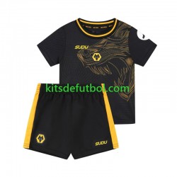 Equipación completa Niño Wolverhampton Wanderers Camiseta de visitante 2024-2025 Manga Corta