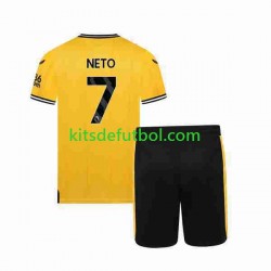 Equipación completa Niño Wolverhampton Wanderers NETO 7 Camiseta de local 2023-2024 Manga Corta