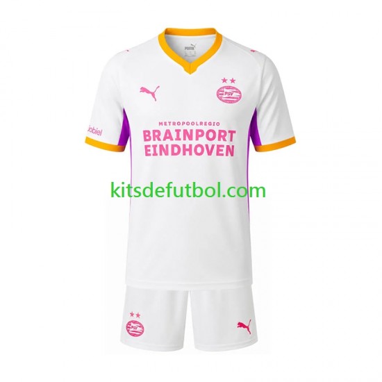 Equipación completa Niño PSV Eindhoven Camiseta de visitante 2026-2027 Manga Corta