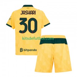 Equipación completa Niño AC Milan Ardon Jashari 30 Camiseta alternativa 2025-2026 Manga Corta