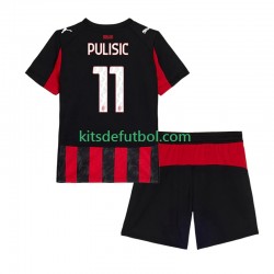 Equipación completa Niño AC Milan Christian Pulisic 11 Camiseta de local 2025-2026 Manga Corta