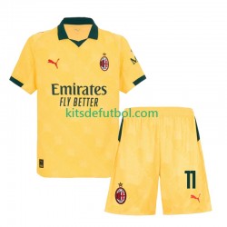 Equipación completa Niño AC Milan Christian Pulisic 11 Camiseta alternativa 2025-2026 Manga Corta
