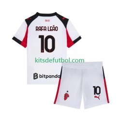 Equipación completa Niño AC Milan Rafael Leao 10 Camiseta de visitante 2025-2026 Manga Corta