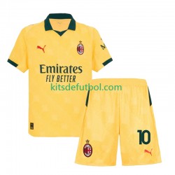 Equipación completa Niño AC Milan Rafael Leao 10 Camiseta alternativa 2025-2026 Manga Corta