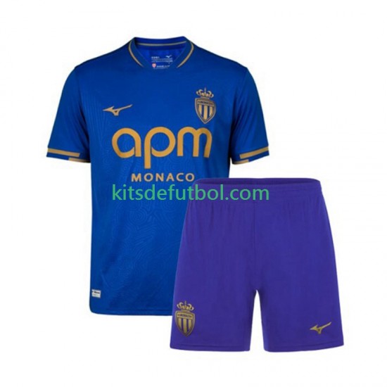 Equipación completa Niño AS Monaco Camiseta de visitante 2025-2026 Manga Corta