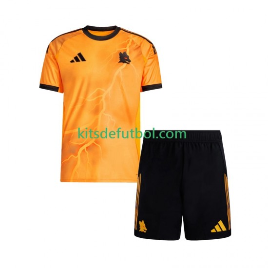 Equipación completa Niño AS Roma Camiseta de visitante 2025-2026 Manga Corta