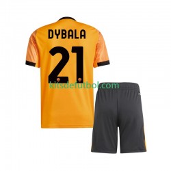 Equipación completa Niño AS Roma Dybala 21 Camiseta de visitante 2025-2026 Manga Corta