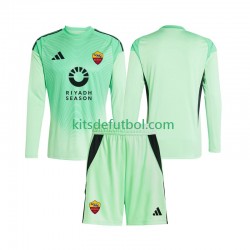 Equipación completa Niño AS Roma Portero Camiseta de visitante Cuarta 2025-2026 Manga Larga