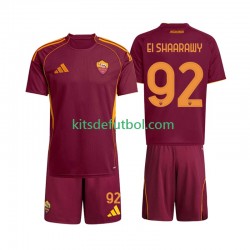 Equipación completa Niño AS Roma Stephan El Shaarawy 92 Camiseta de local 2025-2026 Manga Corta