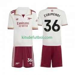 Equipación completa Niño Arsenal Martin Zubimendi 36 Camiseta alternativa 2025-2026 Manga Corta