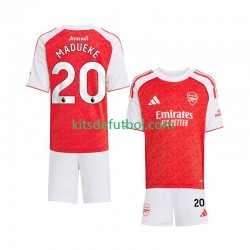 Equipación completa Niño Arsenal Noni Madueke 20 Camiseta de local 2025-2026 Manga Corta