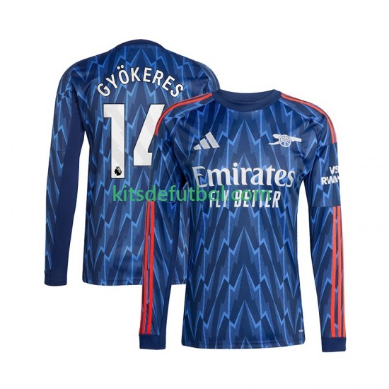 Arsenal Viktor Gyokeres 14 Hombre Camiseta de visitante 2025-2026 Manga Larga