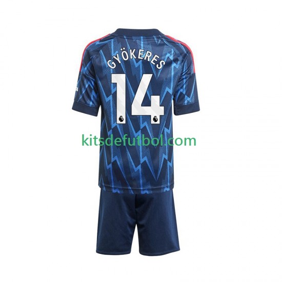 Equipación completa Niño Arsenal Viktor Gyokeres 14 Camiseta de visitante 2025-2026 Manga Corta