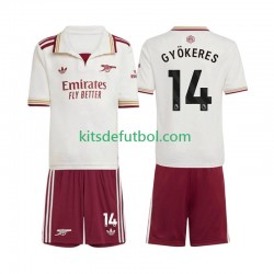 Equipación completa Niño Arsenal Viktor Gyokeres 14 Camiseta alternativa 2025-2026 Manga Corta