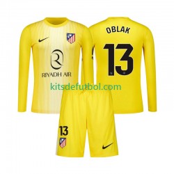 Equipación completa Niño Atlético Madrid Portero Jan Oblak 13 Camiseta de local 2025-2026 Manga Larga