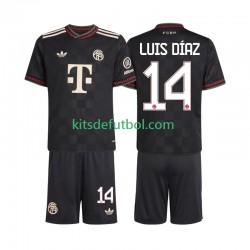 Equipación completa Niño Bayern de Múnich Luis Diaz 14 Camiseta alternativa 2025-2026 Manga Corta
