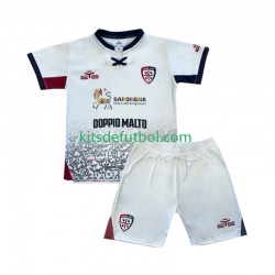 Equipación completa Niño Cagliari Camiseta de visitante 2025-2026 Manga Corta