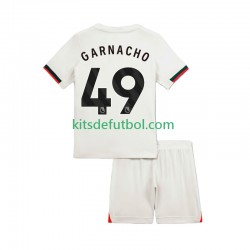 Equipación completa Niño Chelsea Alejandro Garnacho 49 Camiseta de visitante 2025-2026 Manga Corta