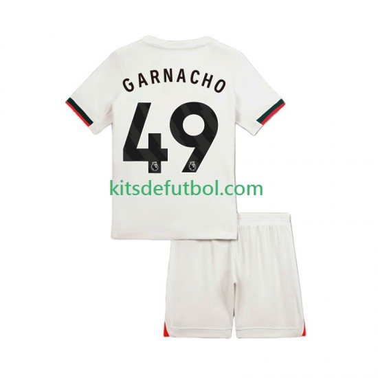 Equipación completa Niño Chelsea Alejandro Garnacho 49 Camiseta de visitante 2025-2026 Manga Corta