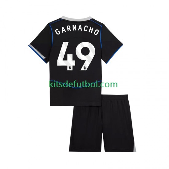 Equipación completa Niño Chelsea Alejandro Garnacho 49 Camiseta alternativa 2025-2026 Manga Corta