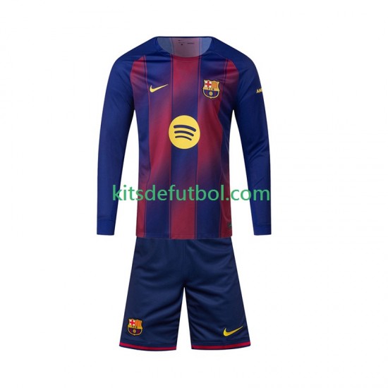 Equipación completa Niño FC Barcelona Camiseta de local 2025-2026 Manga Larga