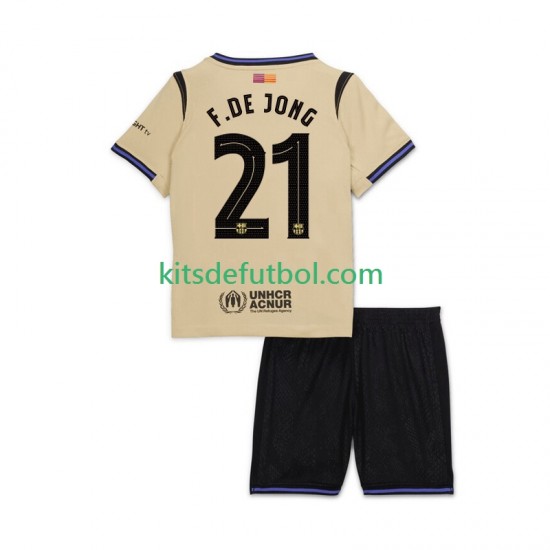 Equipación completa Niño FC Barcelona Frenkie de Jong 21 UCL Camiseta de visitante 2025-2026 Manga Corta