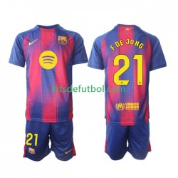 Equipación completa Niño FC Barcelona Frenkie de Jong 21 Camiseta de local 2025-2026 Manga Corta