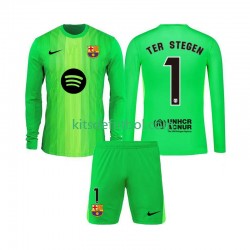 Equipación completa Niño FC Barcelona Portero Ter Stegen 1 Camiseta de local 2025-2026 Manga Larga