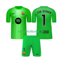 Equipación completa Niño FC Barcelona Portero Ter Stegen 1 Camiseta de local 2025-2026 Manga Corta