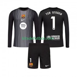 Equipación completa Niño FC Barcelona Portero Ter Stegen 1 Camiseta alternativa 2025-2026 Manga Larga