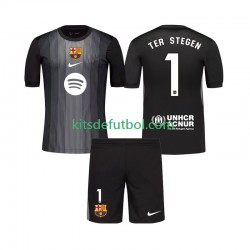 Equipación completa Niño FC Barcelona Portero Ter Stegen 1 Camiseta alternativa 2025-2026 Manga Corta