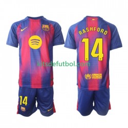 Equipación completa Niño FC Barcelona Marcus Rashford 14 Camiseta de local 2025-2026 Manga Corta