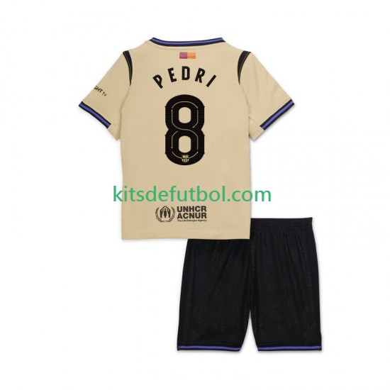Equipación completa Niño FC Barcelona Pedri 8 UCL Camiseta de visitante 2025-2026 Manga Corta