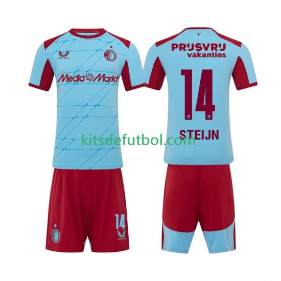 Equipación completa Niño Feyenoord Rotterdam Sem Steijn 14 Camiseta alternativa 2025-2026 Manga Corta