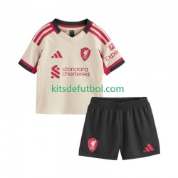 Equipación completa Niño Liverpool Camiseta de visitante 2025-2026 Manga Corta