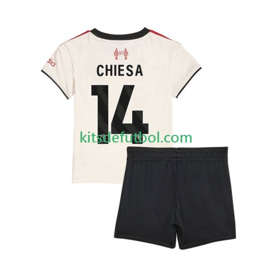 Equipación completa Niño Liverpool Federico Chiesa 14 Camiseta de visitante 2025-2026 Manga Corta