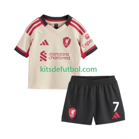 Equipación completa Niño Liverpool Florian Wirtz 7 Camiseta de visitante 2025-2026 Manga Corta