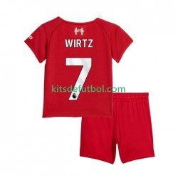 Equipación completa Niño Liverpool Florian Wirtz 7 Camiseta de local 2025-2026 Manga Corta