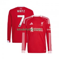 Liverpool Florian Wirtz 7 Hombre Camiseta de local 2025-2026 Manga Larga