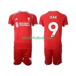 Equipación completa Niño Liverpool ISAK 9 Camiseta de local 2025-2026 Manga Corta