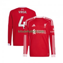 Liverpool Virgil van Dijk 4 Hombre Camiseta de local 2025-2026 Manga Larga