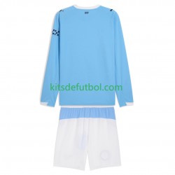 Equipación completa Niño Manchester City Camiseta de local 2025-2026 Manga Larga