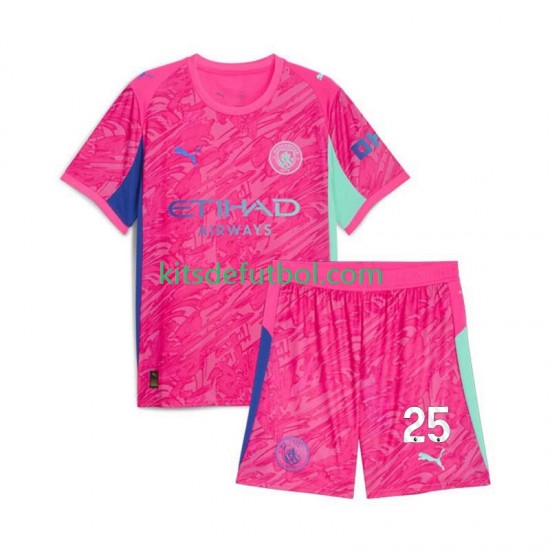 Equipación completa Niño Manchester City Portero Gianluigi Donnarumma 25 Camiseta de visitante 2025-2026 Manga Corta