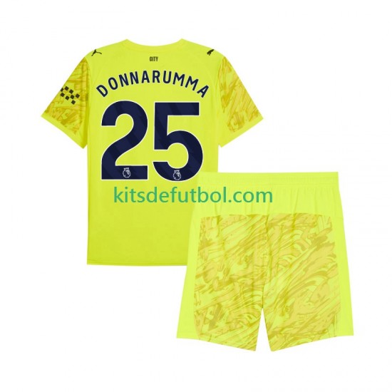 Equipación completa Niño Manchester City Portero Gianluigi Donnarumma 25 Camiseta alternativa 2025-2026 Manga Corta