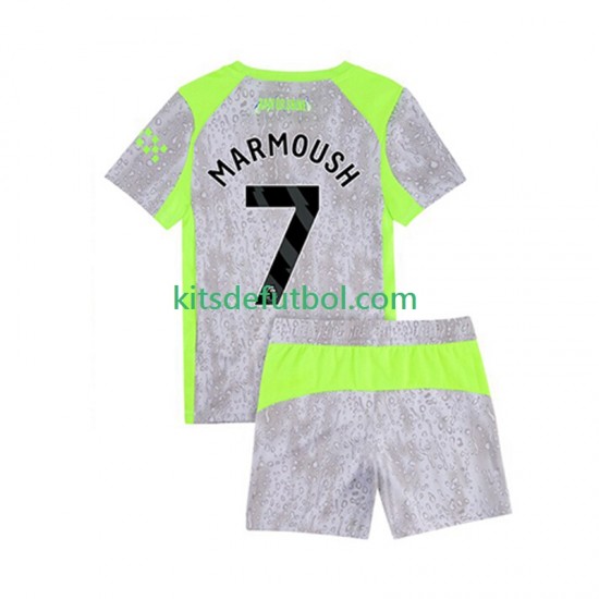 Equipación completa Niño Manchester City Omar Marmoush 7 Camiseta alternativa 2025-2026 Manga Corta