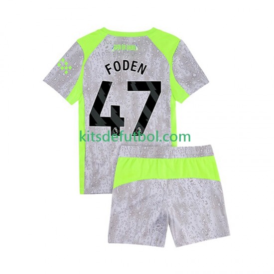 Equipación completa Niño Manchester City Phil Foden 47 Camiseta alternativa 2025-2026 Manga Corta
