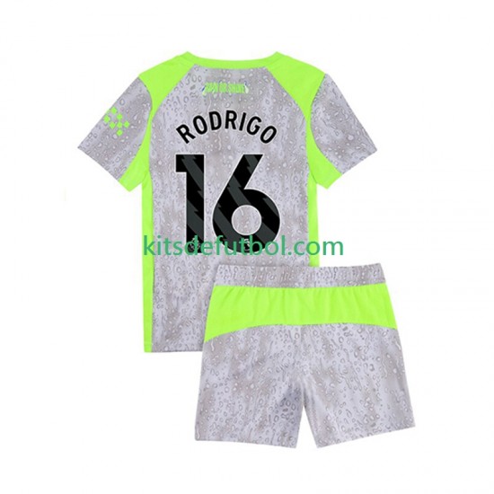 Equipación completa Niño Manchester City Rodrigo Hernandez 16 Camiseta alternativa 2025-2026 Manga Corta