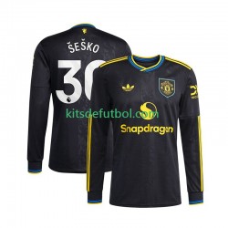 Manchester United Benjamin Sesko 30 Hombre Camiseta alternativa 2025-2026 Manga Larga
